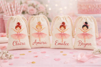 Personalized Ballerina Party Favor Bags