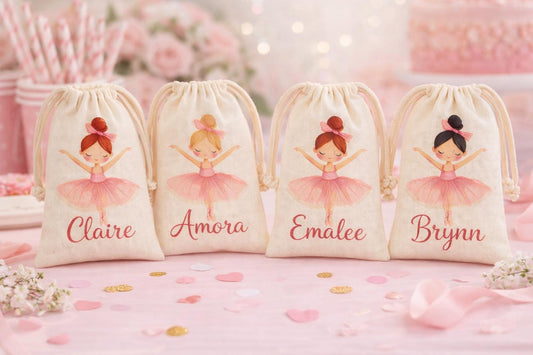 Personalized Ballerina Party Favor Bags