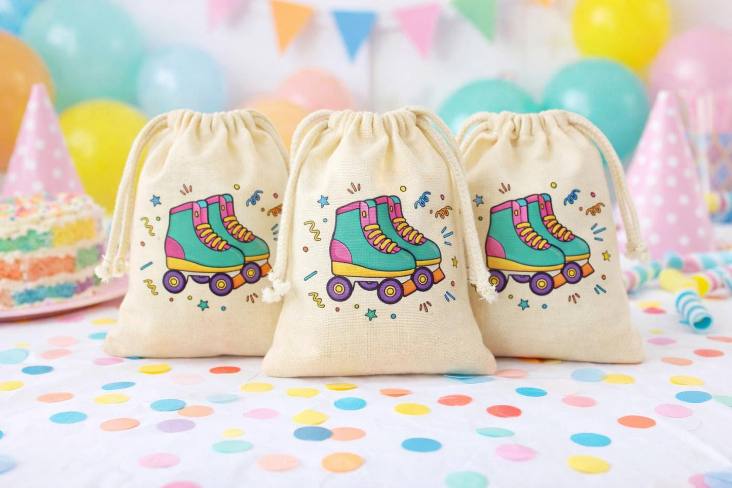 Roller Skating Birthday Party Favor Goodie Treat Bags