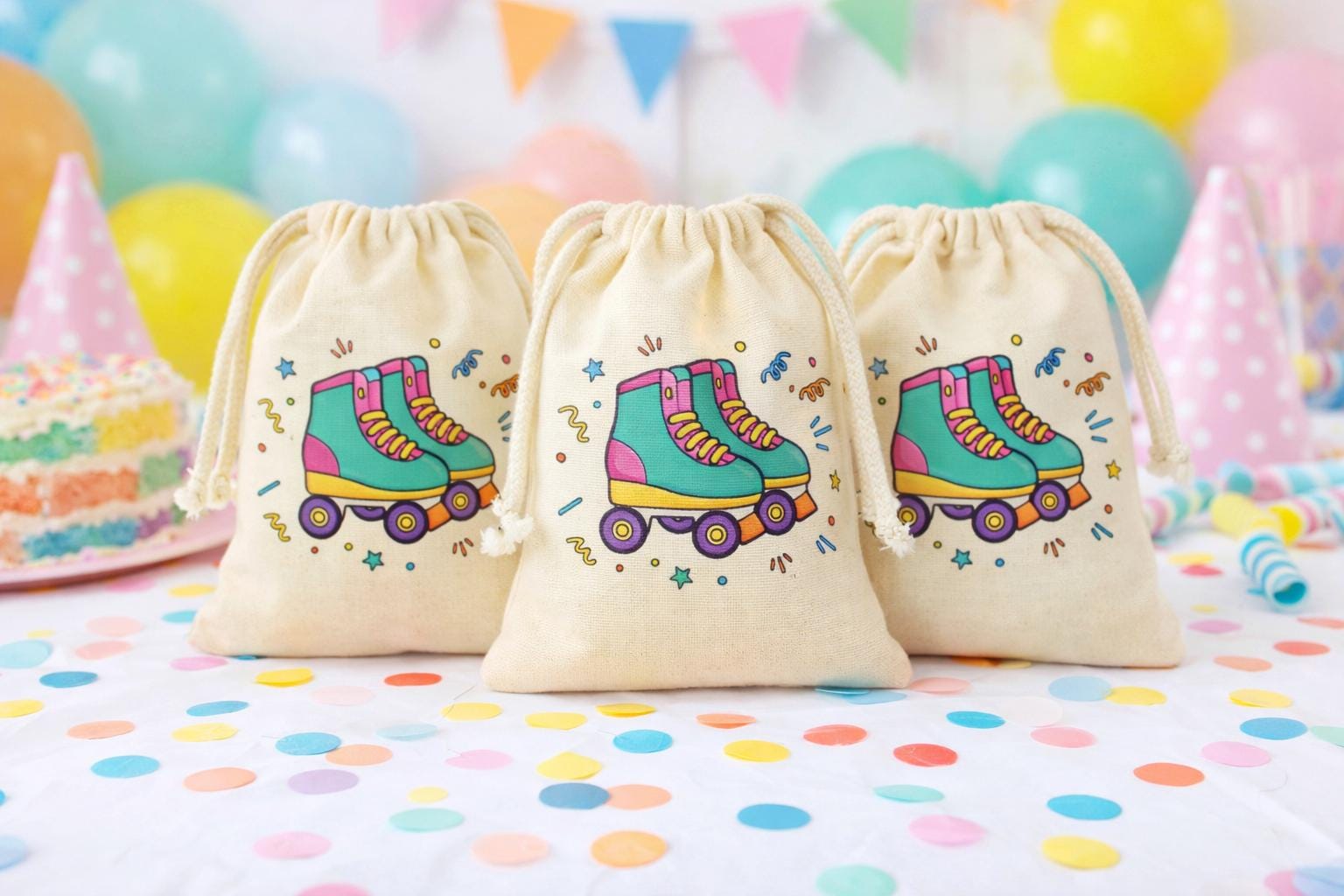 Roller Skating Birthday Party Favor Goodie Treat Bags