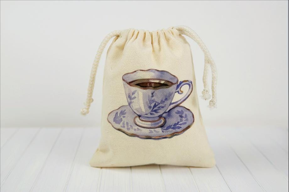 Set of Three Tea Party Favor Bags