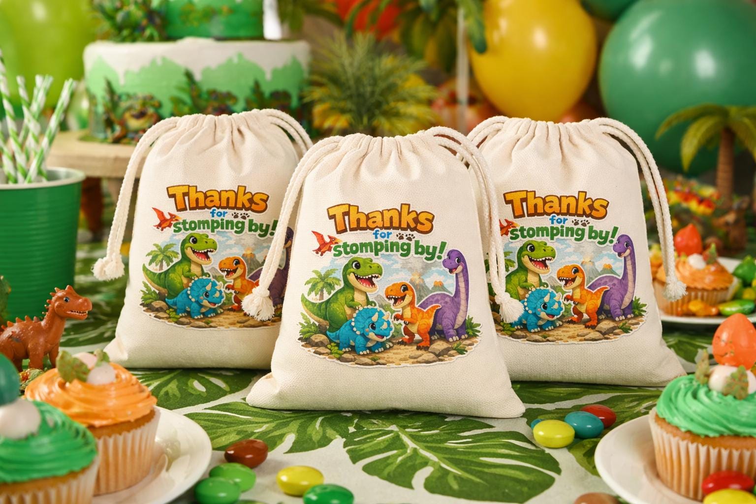 Dinosaur Birthday Party Favor Bags - Thanks for stomping by!