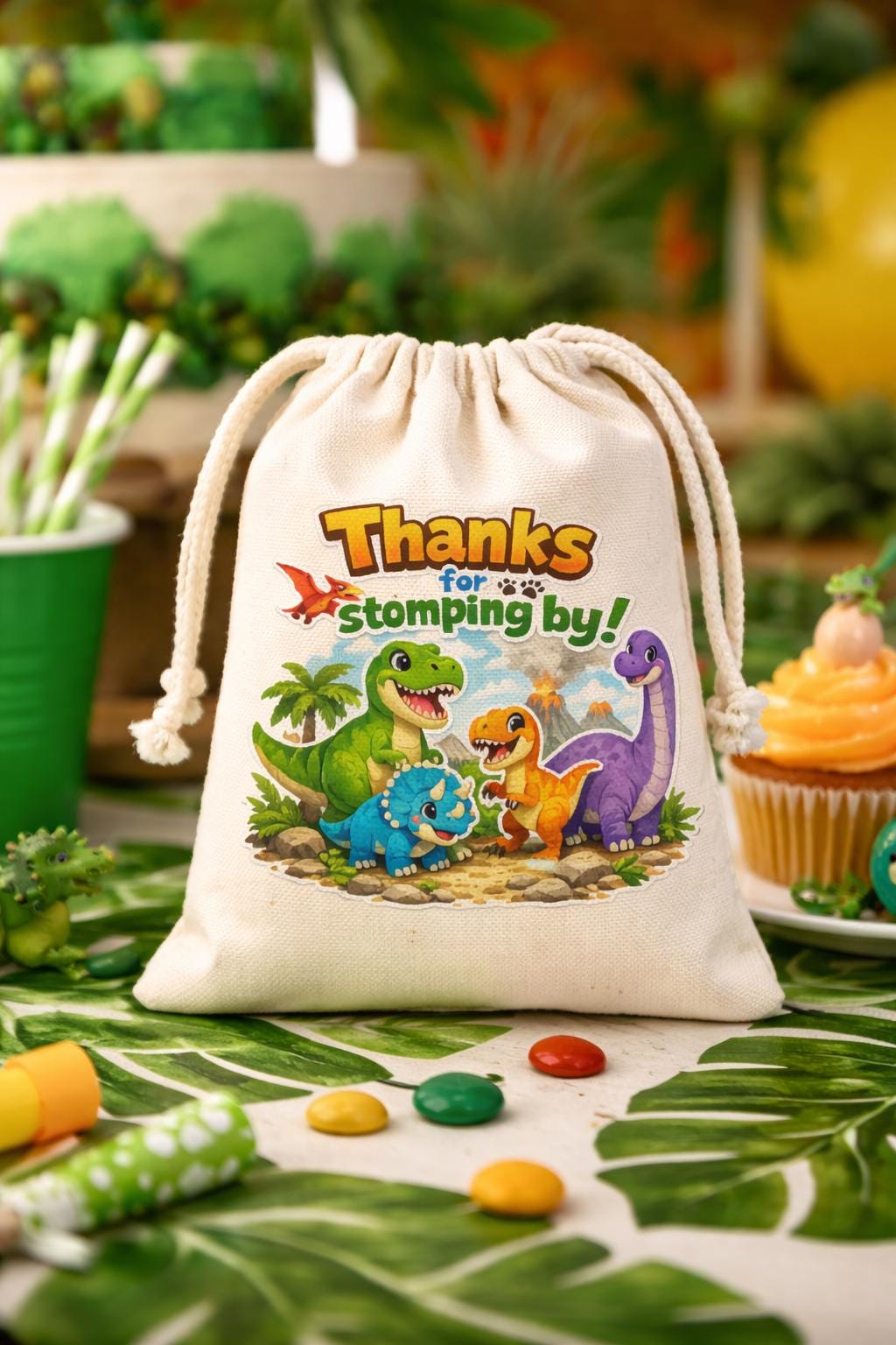 Dinosaur Birthday Party Favor Bags - Thanks for stomping by!