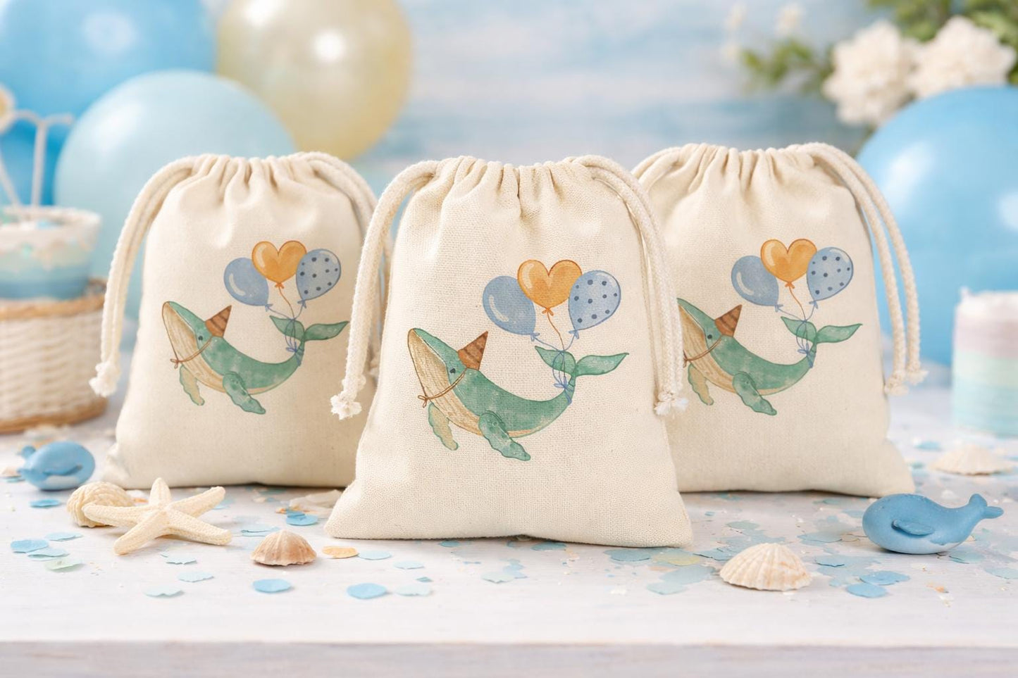 Whale Birthday Party Favor Goodie Treat Bags