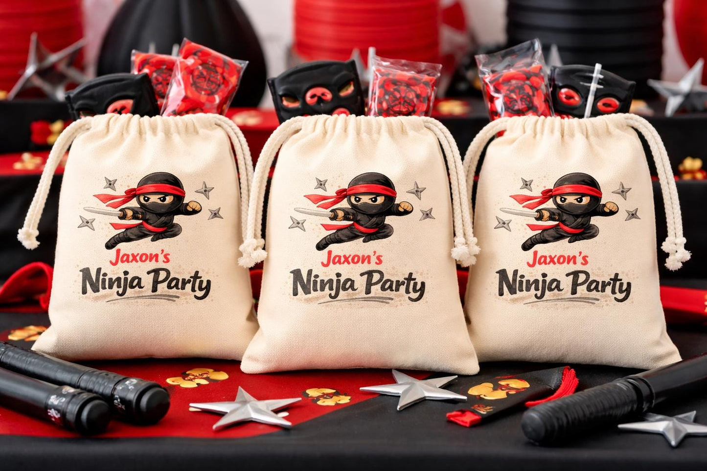 Personalized Ninja Party Favor Bags