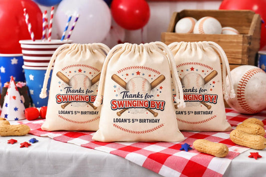 Personalized Baseball Party Favor Bags