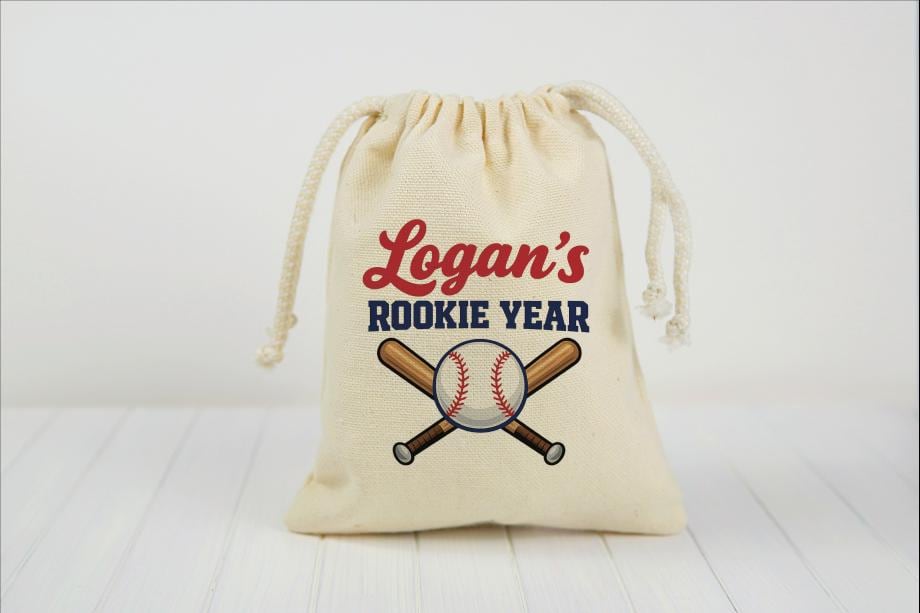 Custom First Birthday Baseball Party Favor Bags