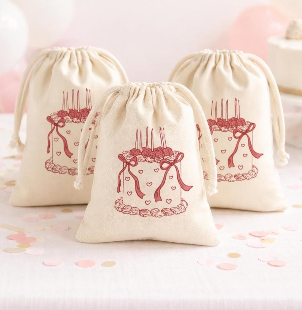 Coquette Cherry Cake Party Favor Bags