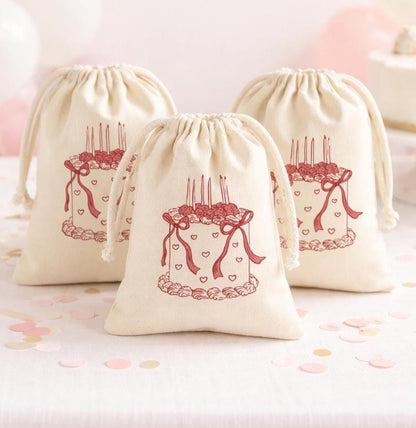 Coquette Cherry Cake Party Favor Bags
