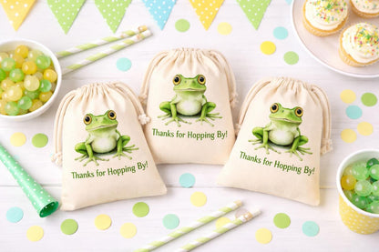 Frog Party Favor Bags – Watercolor Frog, Thanks for Hopping By!