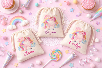 Personalized Unicorn Party Favor Bags