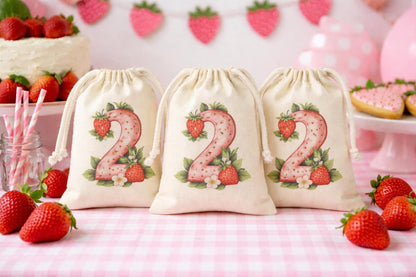 Custom Strawberry Party Favor Bags