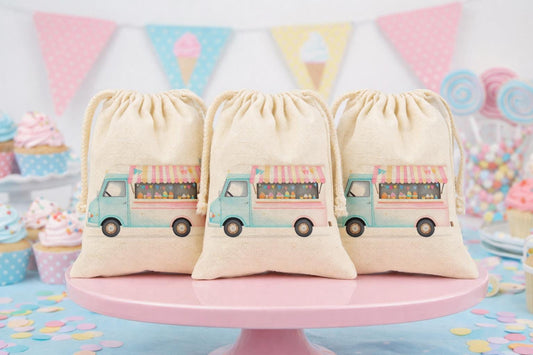 Ice Cream Truck Party Favor Goodie Treat Bags