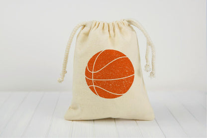 Basketball Party Favor Bags, Reusable Cotton Goodie Bag