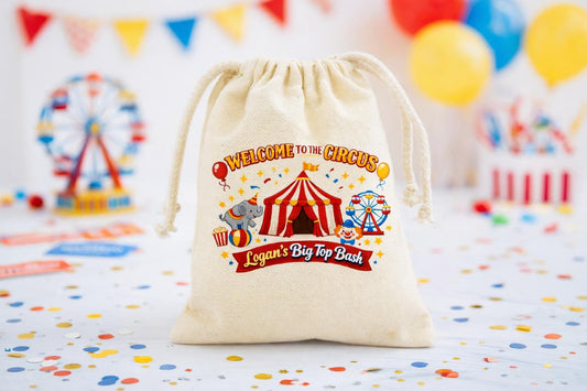 Personalized Circus Party Favor Treat Goodie Bags