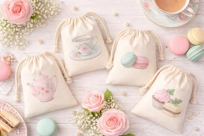 Set of Four Tea Party Favor Bags