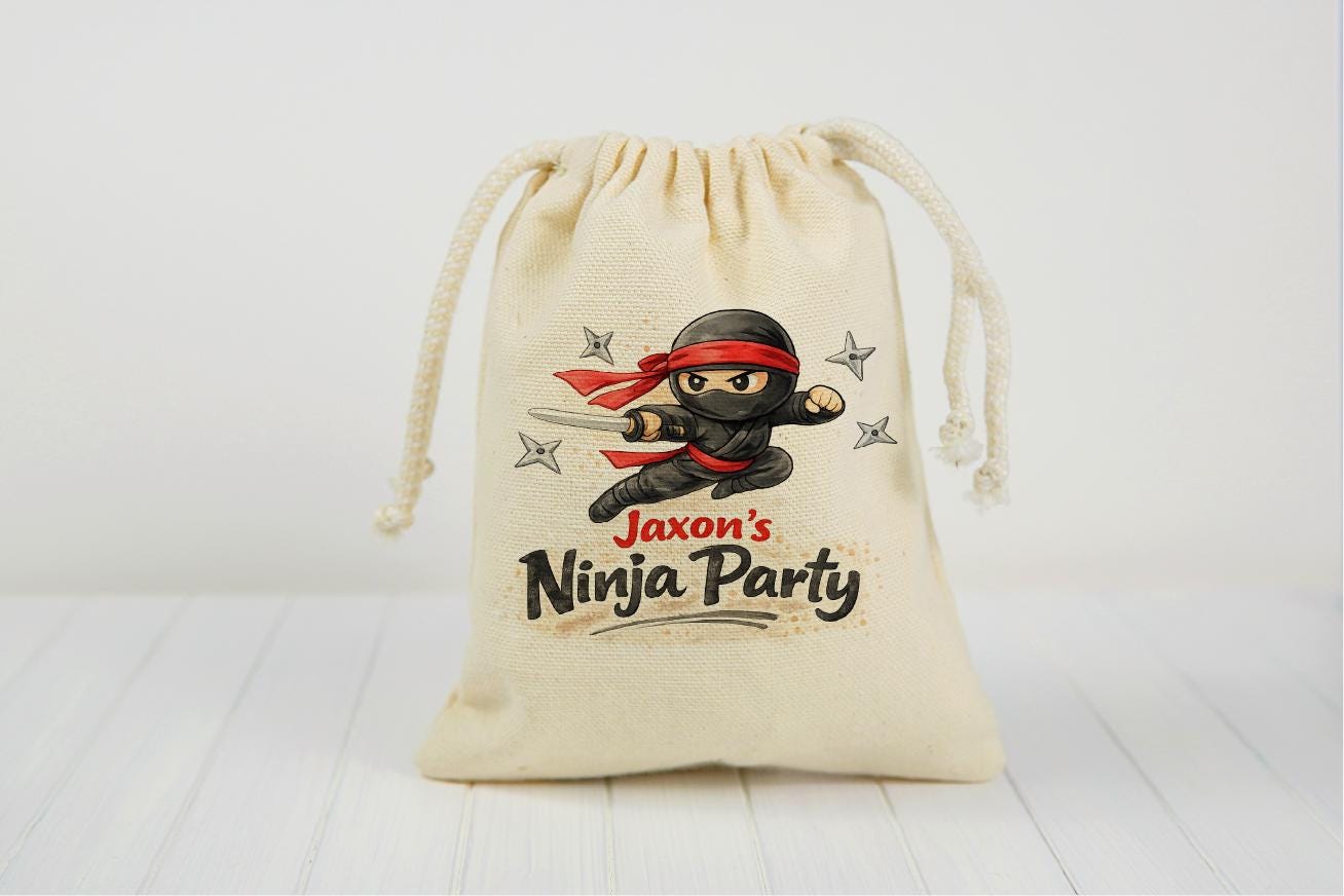 Personalized Ninja Party Favor Bags