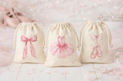 Set of Three Ballet Party Favor Bags