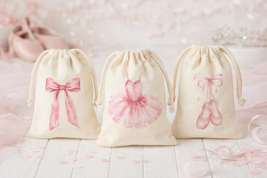 Set of Three Ballet Party Favor Bags