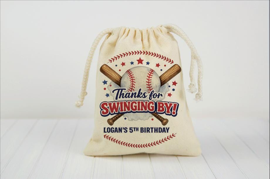 Personalized Baseball Party Favor Bags