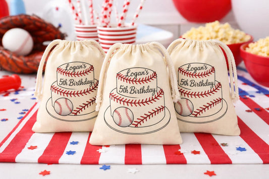 Custom Baseball Party Favor Bags