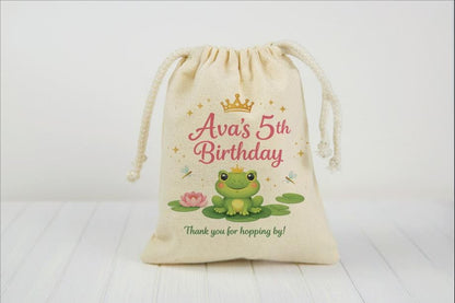 Custom Princess Frog Birthday Party Favor Treat Bags