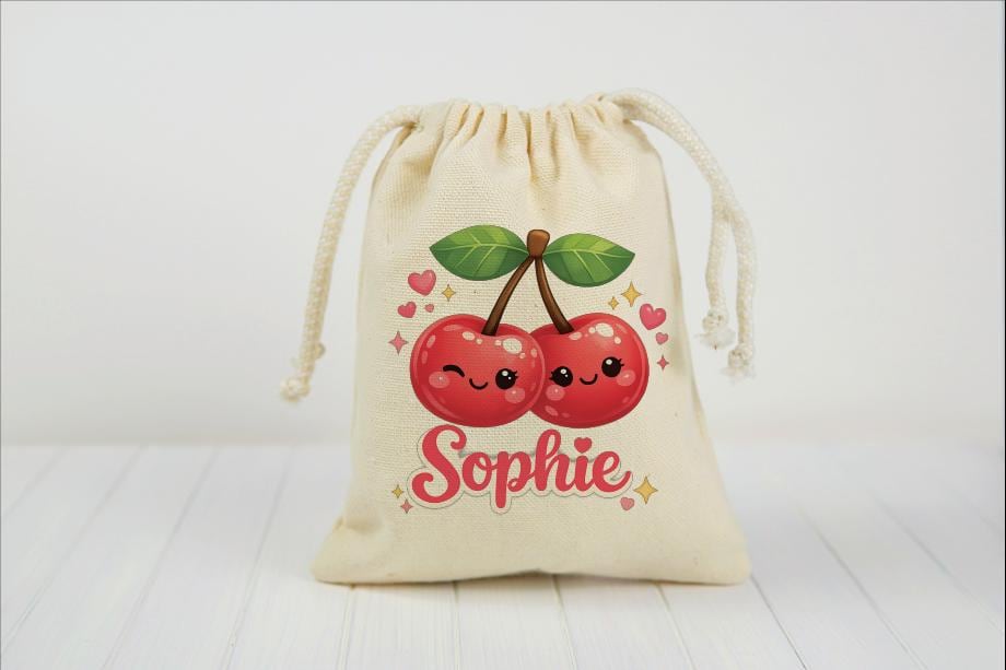 Personalized Cherry Party Favor Bags