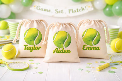 Personalized Tennis Party Favor Treat Goodie Bags