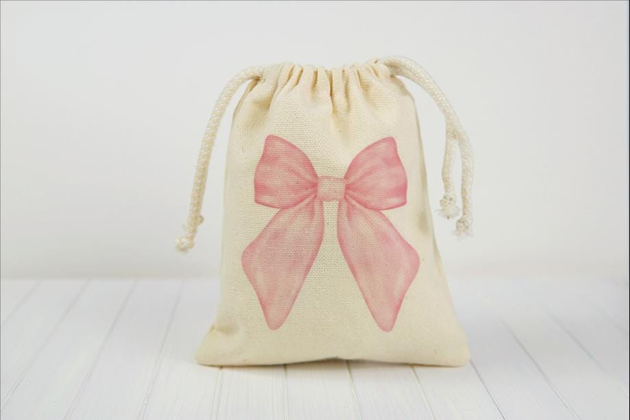 Pink Coquette Bow Party Favor Goodie Treat Bags, Coquette Birthday