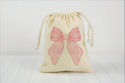 Pink Coquette Bow Party Favor Goodie Treat Bags, Coquette Birthday
